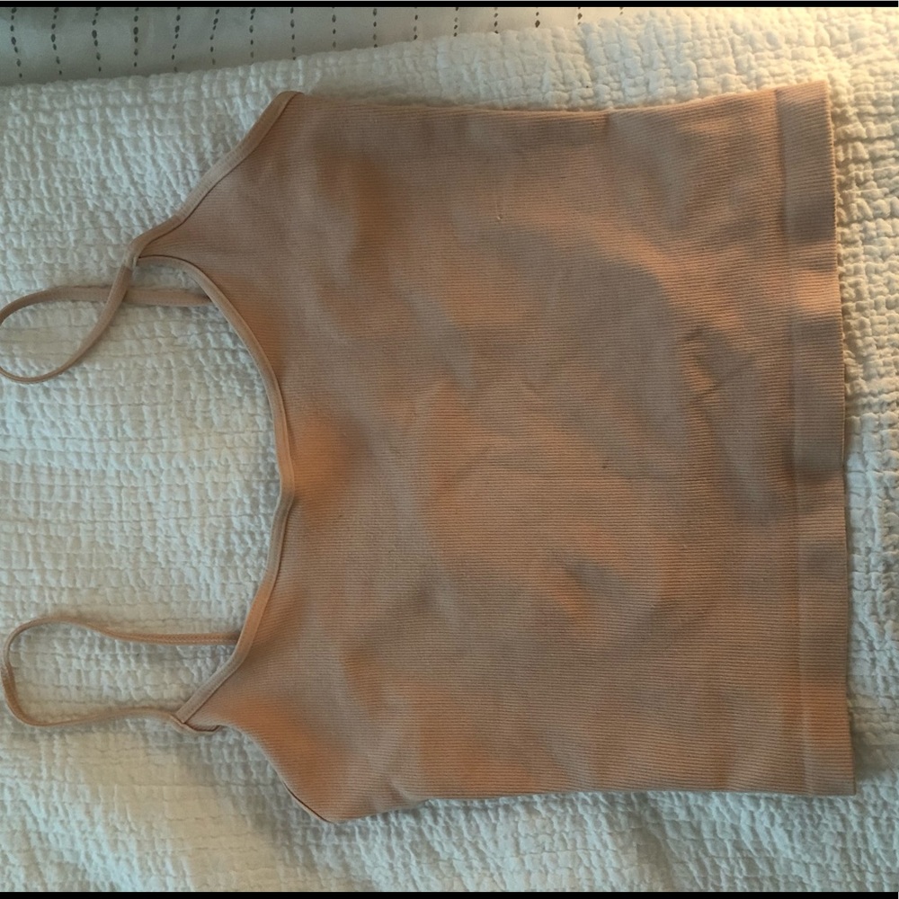 Tan ribbed Nikibiki crop top